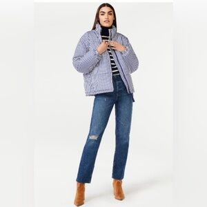 Free Assembly (Walmart) striped puffer jacket